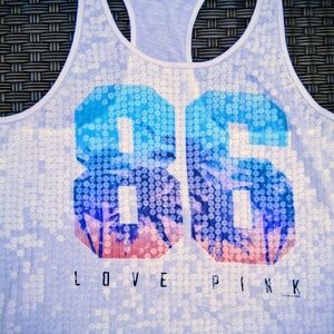 Love Pink Victoria's Secret Sequins Tank Top Size L